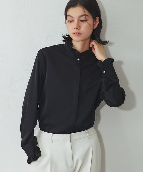 SMILE ORCHID(スマイルオーキッド)の「フリルブラウス(シャツ/ブラウス・レディース・ホワイト/ブラック・M)」の22枚目の写真