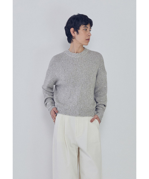 1er Arrondissement(プルミエアロンディスモン)の「ラメノットスパンコールニットプルオーバー(ニット/セーター・レディース・ブルー系その他3/ベージュ・FREE)」の2枚目の写真