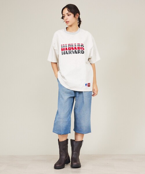 Russell Athletic(ラッセルアスレティック)の「【RUSSELL ATHLETIC / ラッセル アスレティック】University /Harvard/YALE/カレッジロゴ・ユニセックス(Tシャツ/カットソー・メンズ・エンジ/ネイビー/ホワイト系その他/ホワイト系その他2・M/L)」の10枚目の写真