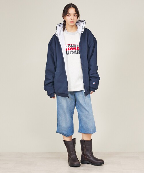 Russell Athletic(ラッセルアスレティック)の「【RUSSELL ATHLETIC / ラッセル アスレティック】University /Harvard/YALE/カレッジロゴ・ユニセックス(Tシャツ/カットソー・メンズ・エンジ/ネイビー/ホワイト系その他/ホワイト系その他2・M/L)」の12枚目の写真