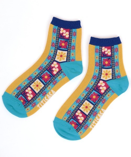 チチカカ（チチカカ）の「フェスティバルモチーフソックス（ソックス/靴下・レディース・イエロー/ネイビー・FREE）」の7枚目の写真