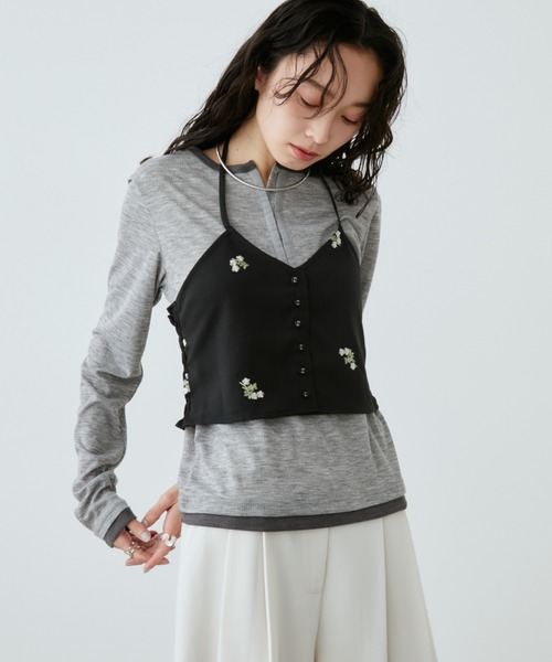 Aunt Marie's（アントマリーズ）の「フラワー刺繍ホルターネックビスチェ（その他トップス・レディース・グレー/ブラック・FREE）」の22枚目の写真