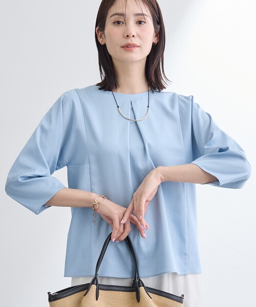 セール】【洗える／UVケア／SETUP可能】デニムライク ランタン袖