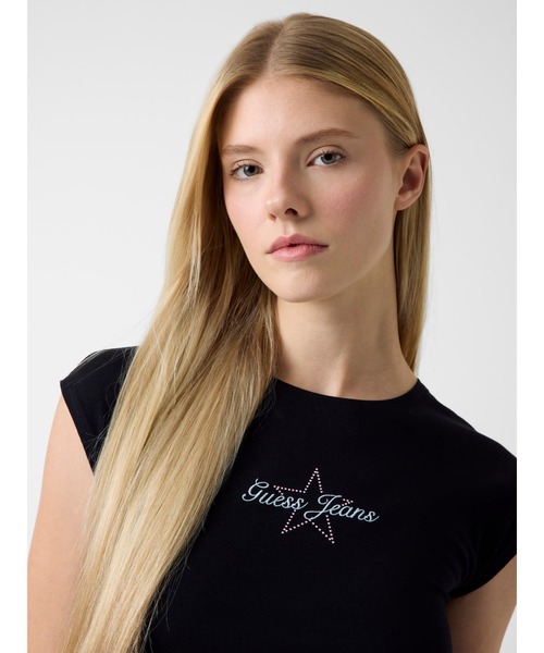 GUESS JEANS(ゲスジーンズ)の「GUESS JEANS Short Sleeves Raglan Star Baby Tee Tシャツ(Tシャツ/カットソー・レディース・ホワイト/ブラック・LARGE/MEDIUM/SMALL/X-SMALL)」の8枚目の写真
