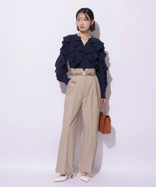 Mystrada(マイストラーダ)の「ベルト付きチノパン(その他パンツ・レディース・キャメル/ネイビー/ホワイト・38/36/34)」の4枚目の写真