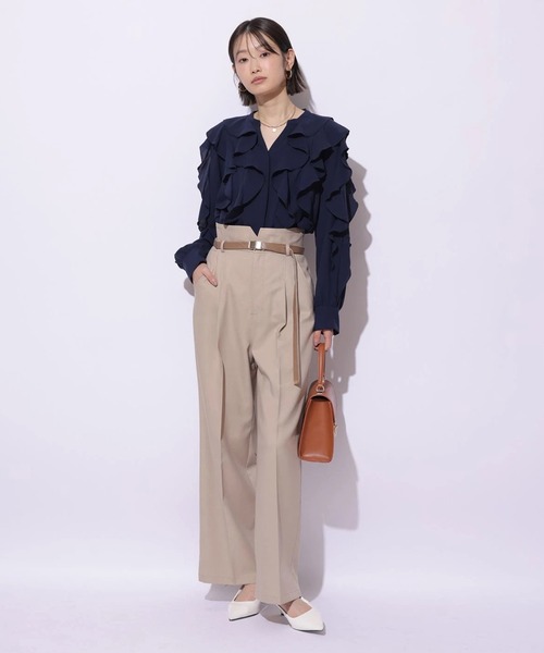 Mystrada(マイストラーダ)の「ベルト付きチノパン(その他パンツ・レディース・キャメル/ネイビー/ホワイト・38/36/34)」の9枚目の写真