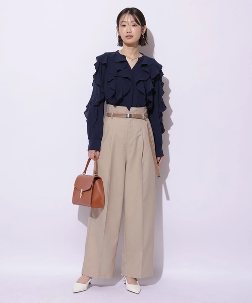 Mystrada(マイストラーダ)の「ベルト付きチノパン(その他パンツ・レディース・キャメル/ネイビー/ホワイト・38/36/34)」の10枚目の写真