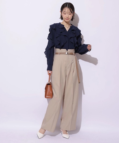 Mystrada(マイストラーダ)の「ベルト付きチノパン(その他パンツ・レディース・キャメル/ネイビー/ホワイト・38/36/34)」の11枚目の写真