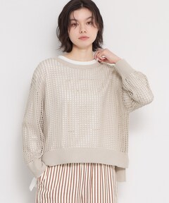 トップス ameri CORD YARN LOOSE SHORT KNIT TOP CORD YARN LOOSE SHORT KNIT TOP（ニット/セーター）｜Ameri（アメリ