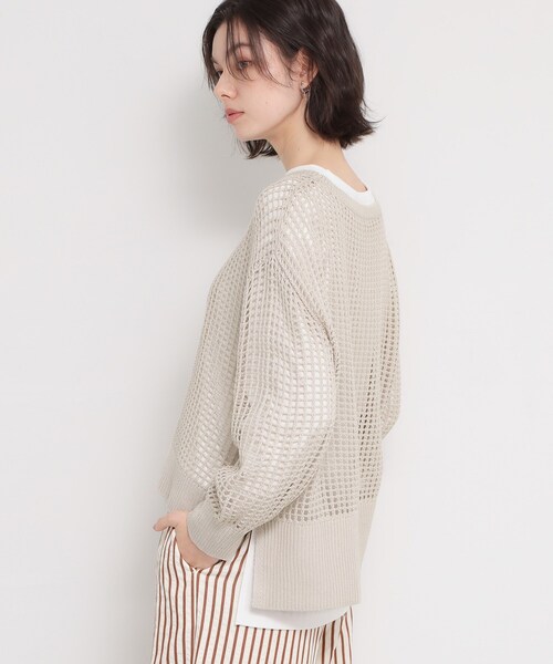 THE SHOP TK (ザ ショップ ティーケー )の「メッシュニットプルオーバー(ニット/セーター・レディース・ブラウン系その他/ブラック/ナチュラル・99)」の12枚目の写真