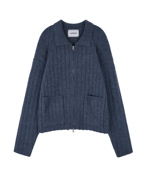 IDWS(アイドンワナセル)の「Wave Line Boucle Collar Knit Blue(カーディガン/ボレロ・レディース・その他・0/2)」の2枚目の写真