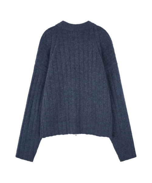 IDWS(アイドンワナセル)の「Wave Line Boucle Collar Knit Blue(カーディガン/ボレロ・レディース・その他・0/2)」の3枚目の写真