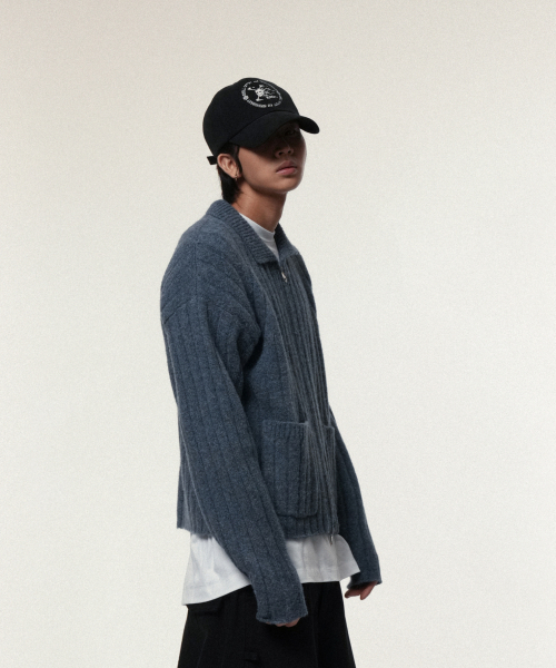 IDWS(アイドンワナセル)の「Wave Line Boucle Collar Knit Blue(カーディガン/ボレロ・レディース・その他・0/2)」の7枚目の写真