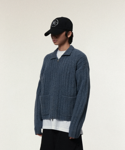 IDWS(アイドンワナセル)の「Wave Line Boucle Collar Knit Blue(カーディガン/ボレロ・レディース・その他・0/2)」の8枚目の写真