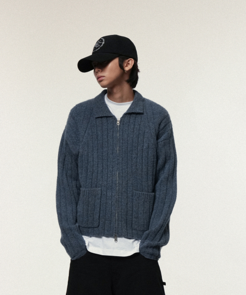 IDWS(アイドンワナセル)の「Wave Line Boucle Collar Knit Blue(カーディガン/ボレロ・レディース・その他・0/2)」の9枚目の写真