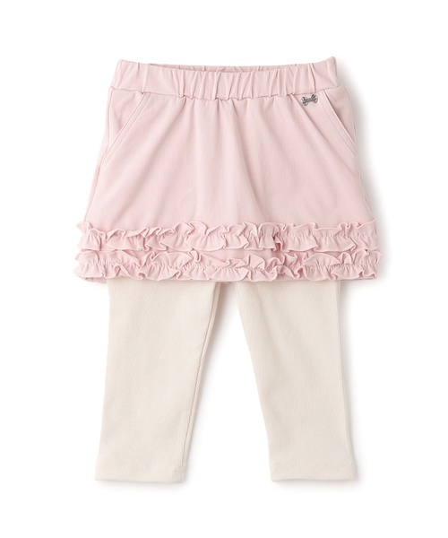 petit main（プティマイン）の「裾フリルレギンスつきスカート（レギンス/スパッツ・キッズ・ブルー/ライトピンク/アイボリー/ストライプ・130cm/100cm/110cm/120cm/90cm/80ｃｍ）」の3枚目の写真