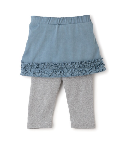 petit main（プティマイン）の「裾フリルレギンスつきスカート（レギンス/スパッツ・キッズ・ブルー/ライトピンク/アイボリー/ストライプ・130cm/100cm/110cm/120cm/90cm/80ｃｍ）」の9枚目の写真