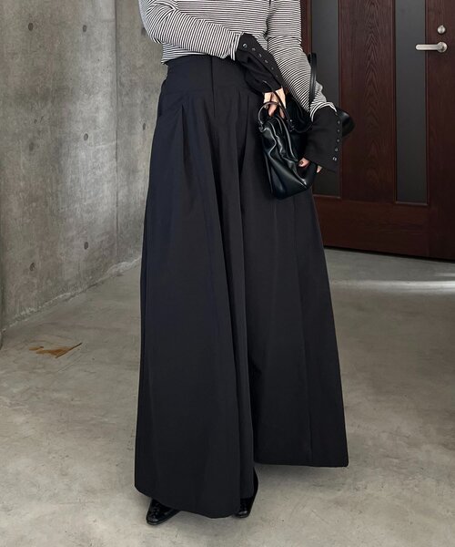 CAPRICIEUX LE'MAGE（カプリシューレマージュ）の「【低身長サイズあり】切替コットンフレアスカート（スカート・レディース・ブラック/ホワイト・PS/38/36）」の8枚目の写真