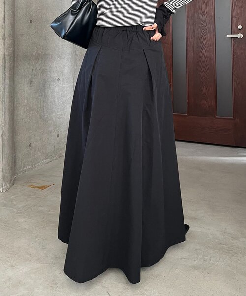 CAPRICIEUX LE'MAGE（カプリシューレマージュ）の「【低身長サイズあり】切替コットンフレアスカート（スカート・レディース・ブラック/ホワイト・PS/38/36）」の9枚目の写真