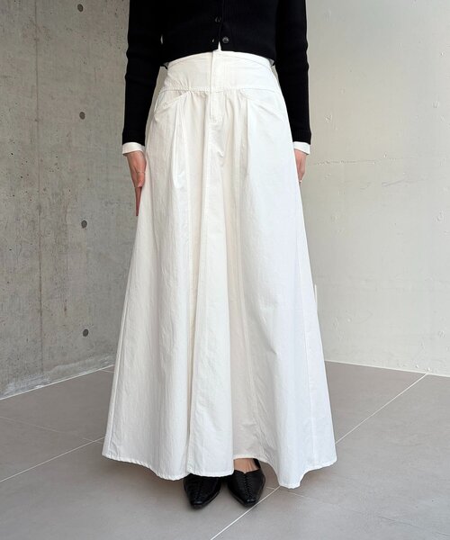 CAPRICIEUX LE'MAGE（カプリシューレマージュ）の「【低身長サイズあり】切替コットンフレアスカート（スカート・レディース・ブラック/ホワイト・PS/38/36）」の13枚目の写真