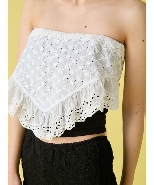 LILYBROWN リリーブラウン カップインレースベアトップス 白 カップインレースベアトップス（Tシャツ/カットソー）｜LILY BROWN
