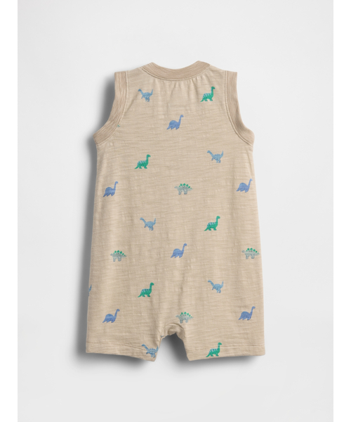 GAP(ギャップ)の「オーガニックコットン ヘンリー ショートオール (ベビー)(ロンパース・キッズ・ベージュ・50cm/90cm/80cm/70cm/60cm)」の2枚目の写真