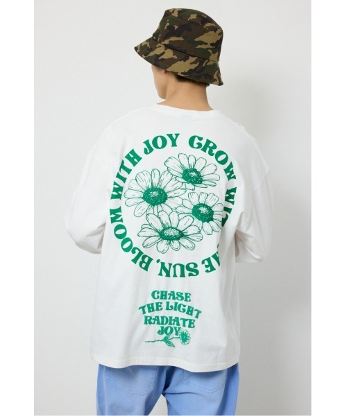 RODEO CROWNS WIDE BOWL（ロデオクラウンズワイドボウル）の「サークルフラワー長袖Tシャツ（Tシャツ/カットソー・メンズ・スモークピンク/ブラック/ホワイト・LARGE/MEDIUM）」の6枚目の写真