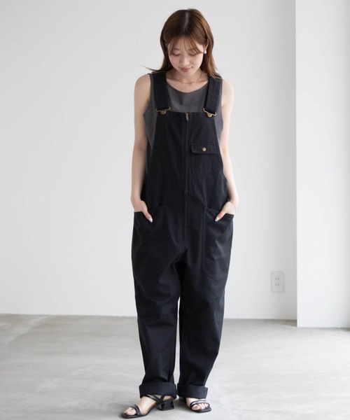 Dickies(ディッキーズ)の「【別注限定展開】GENUINE DICKIES ジェニュイン ディッキーズ ジップ オーバーオール ユニセックス(サロペット/オーバーオール・メンズ・ブラック/ベージュ/ブラウン/ホワイト/ワンウォッシュ/カーキ/ライトブルー・M/S/XL/L)」の3枚目の写真