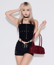 Studded Hole Tube Top / スタッズホールチューブトップ カップ付