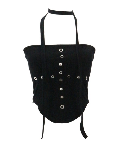 tinkerend(ティンカーエンド)の「Studded Hole Tube Top / スタッズホールチューブトップ カップ付(チューブトップ・レディース・ホワイト/ブラック・FREE)」の14枚目の写真