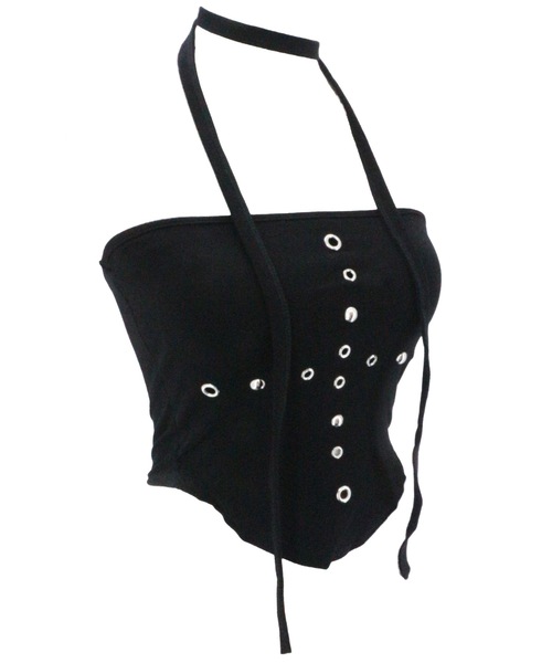 tinkerend(ティンカーエンド)の「Studded Hole Tube Top / スタッズホールチューブトップ カップ付(チューブトップ・レディース・ホワイト/ブラック・FREE)」の15枚目の写真