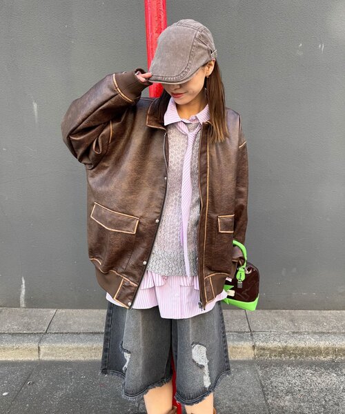 CIAOPANIC(チャオパニック)の「ヴィンテージライクハンチング(キャップ・レディース・カーキ/ブラウン・ONE SIZE)」の4枚目の写真