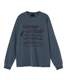 URBANAGE（アーバンエイジ）の「Just About ピグメントオーバーロングスリーブネイビー（Tシャツ/カットソー）」