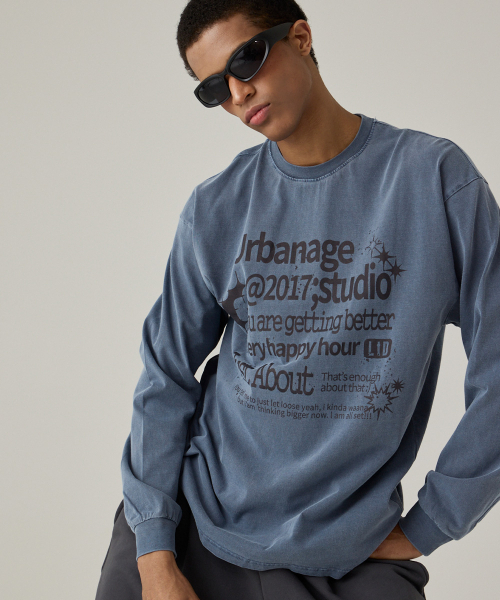 URBANAGE（アーバンエイジ）の「Just About ピグメントオーバーロングスリーブネイビー（Tシャツ/カットソー・レディース・その他・MEDIUM/LARGE）」の4枚目の写真