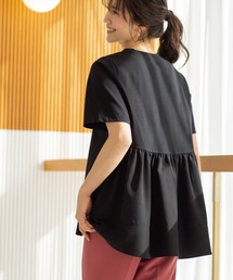 バックギャザーペプラムTシャツ
