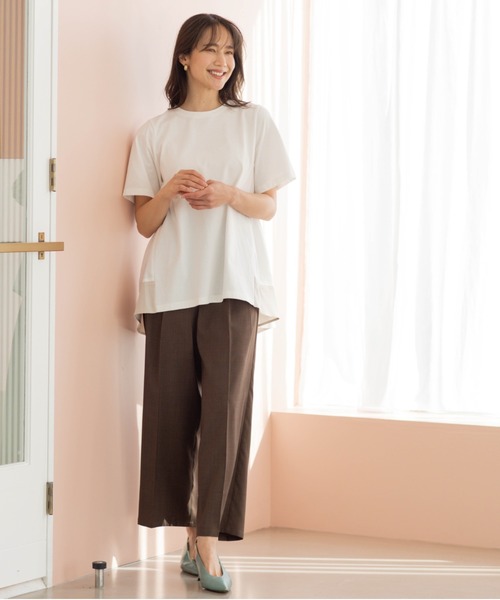 SHOO・LA・RUE(シューラルー)の「バックギャザーペプラムTシャツ(Tシャツ/カットソー・レディース・ベージュ系4/ブラック/ホワイト系5・00)」の8枚目の写真