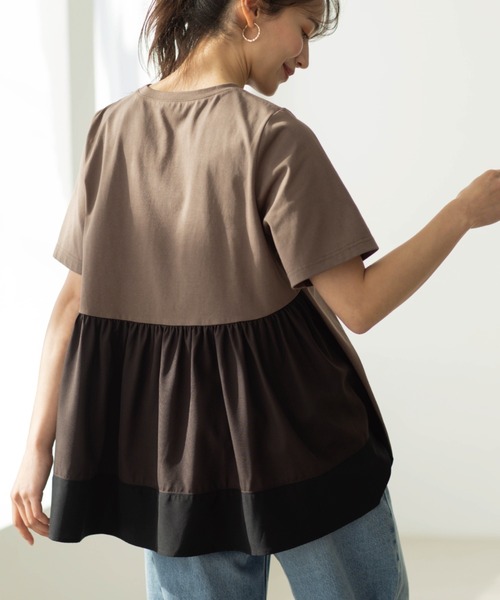 SHOO・LA・RUE(シューラルー)の「バックギャザーペプラムTシャツ(Tシャツ/カットソー・レディース・ベージュ系4/ブラック/ホワイト系5・00)」の18枚目の写真