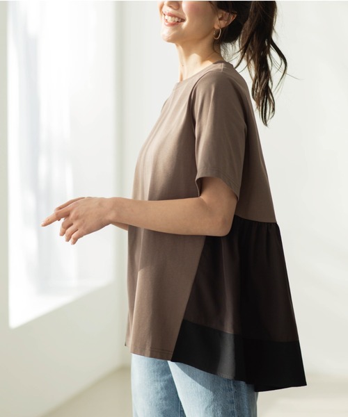 SHOO・LA・RUE(シューラルー)の「バックギャザーペプラムTシャツ(Tシャツ/カットソー・レディース・ベージュ系4/ブラック/ホワイト系5・00)」の22枚目の写真