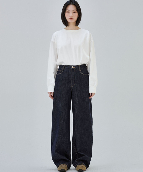 MALOUPE（マロップ）の「9156 カーブドバレルデニムパンツ (ダークインディゴ)（デニムパンツ・レディース・その他・26/28/30）」の8枚目の写真