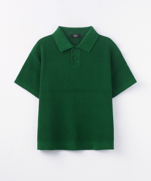 MUSINSA STANDARD KIDS（ムシンサスタンダードキッズ）の「クロシェニットポロシャツ [アイリッシュグリーン]（ニット/セーター・レディース・その他・110/120/130/140/150/160/100）」の2枚目の写真