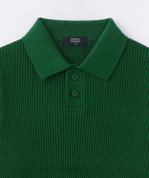 MUSINSA STANDARD KIDS（ムシンサスタンダードキッズ）の「クロシェニットポロシャツ [アイリッシュグリーン]（ニット/セーター・レディース・その他・110/120/130/140/150/160/100）」の3枚目の写真