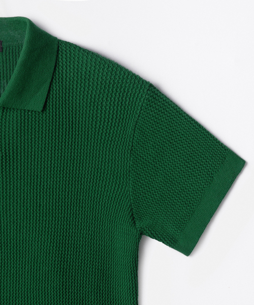MUSINSA STANDARD KIDS（ムシンサスタンダードキッズ）の「クロシェニットポロシャツ [アイリッシュグリーン]（ニット/セーター・レディース・その他・110/120/130/140/150/160/100）」の4枚目の写真