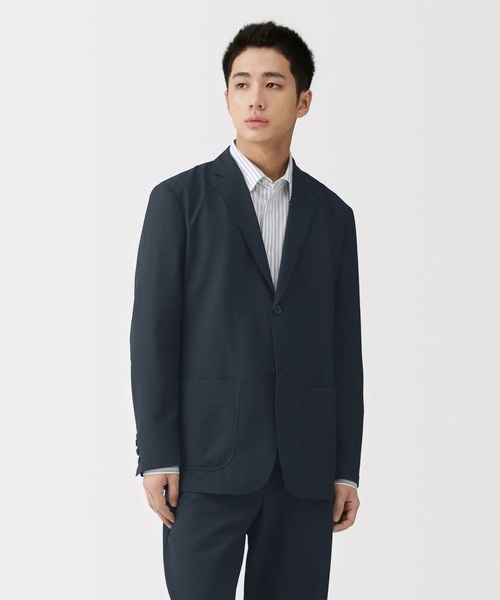 無印良品(ムジルシリョウヒン)の「紳士 風を通すストレッチサッカージャケット(その他アウター・メンズ・ダークネイビー/ブラック/グレー系・S/M/L/XL)」の3枚目の写真