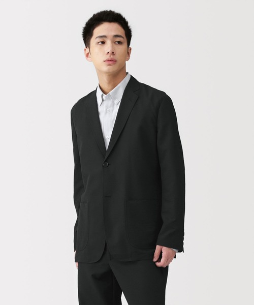 無印良品(ムジルシリョウヒン)の「紳士 風を通すストレッチサッカージャケット(その他アウター・メンズ・ダークネイビー/ブラック/グレー系・S/M/L/XL)」の2枚目の写真