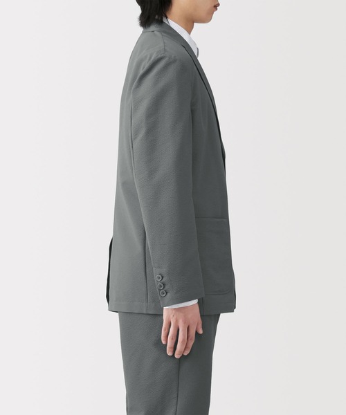 無印良品(ムジルシリョウヒン)の「紳士 風を通すストレッチサッカージャケット(その他アウター・メンズ・ダークネイビー/ブラック/グレー系・S/M/L/XL)」の9枚目の写真