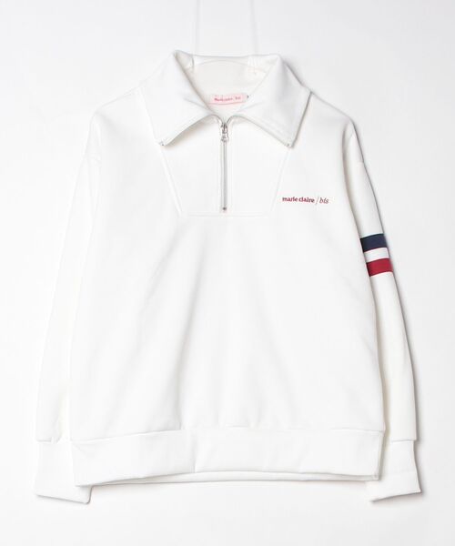 marie claire bis(マリクレール ビス)の「marie claire/bis UVハーフジップトップス(Tシャツ/カットソー・レディース・オフホワイト/ネイビー・MEDIUM/LARGE/LL/3L)」の6枚目の写真