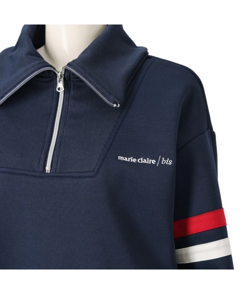 marie claire bis(マリクレール ビス)の「marie claire/bis UVハーフジップトップス(Tシャツ/カットソー・レディース・オフホワイト/ネイビー・MEDIUM/LARGE/LL/3L)」の5枚目の写真