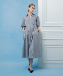 【LOULOU WILLOUGHBY】タックパフシャツワンピース