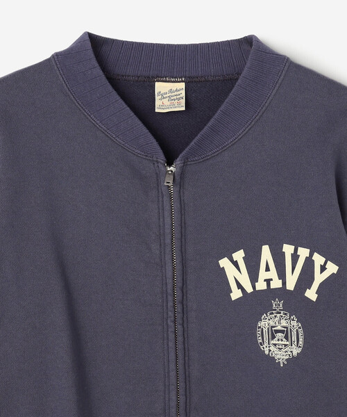 Buzz Rickson's（バズリクソンズ）の「BUZZ RICKSON'S | 〈別注〉 ジップスウェット MEN（スウェット・メンズ・オートミール/ネイビー・L/M）」の5枚目の写真