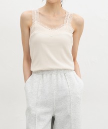 Honeys（ハニーズ）の「【吸水速乾・ＵＶカット】テレコレースキャミソール（キャミソール）」